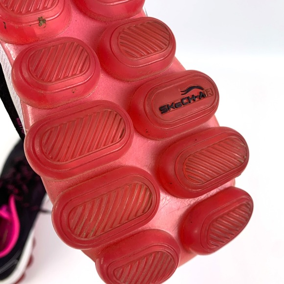 Sketchers Sketch-Air Running Shoes Womens Sz 7.5 Black Hot Pink Lace Up 11848 - Picture 9 of 16